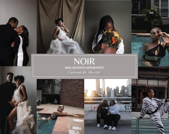 5 ajustes preestablecidos de Lightroom Noir/estética oscura/ajustes preestablecidos de Instagram Black Moody Influencer Reel/ajustes preestablecidos de feed negros/piel oscura/melanina