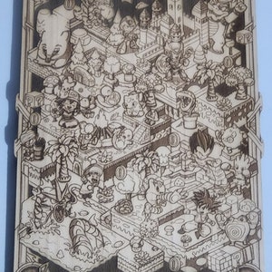 Wood Engraved Anime Chibi Adventure Piece