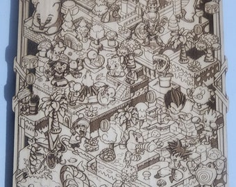 Wood Engraved Anime Chibi Adventure Piece