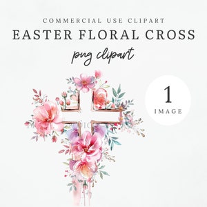 Croce Clip Art Pasqua cristiana Clipart IMMAGINE SINGOLA PNG disegno floreale croce cattolica rosa floreale Clip Art Clipart di Pasqua di alta qualità