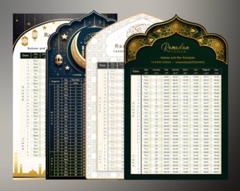 Magnetic Ramadan Calendar and Prayer times, 2024.