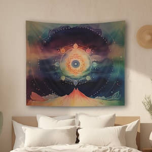 Mandala Tapestry | Spiritual | Wall Hanging | Home Decor | Elements | Landscape tapestry | Bohemian | Boho | Housewarming | Meditation