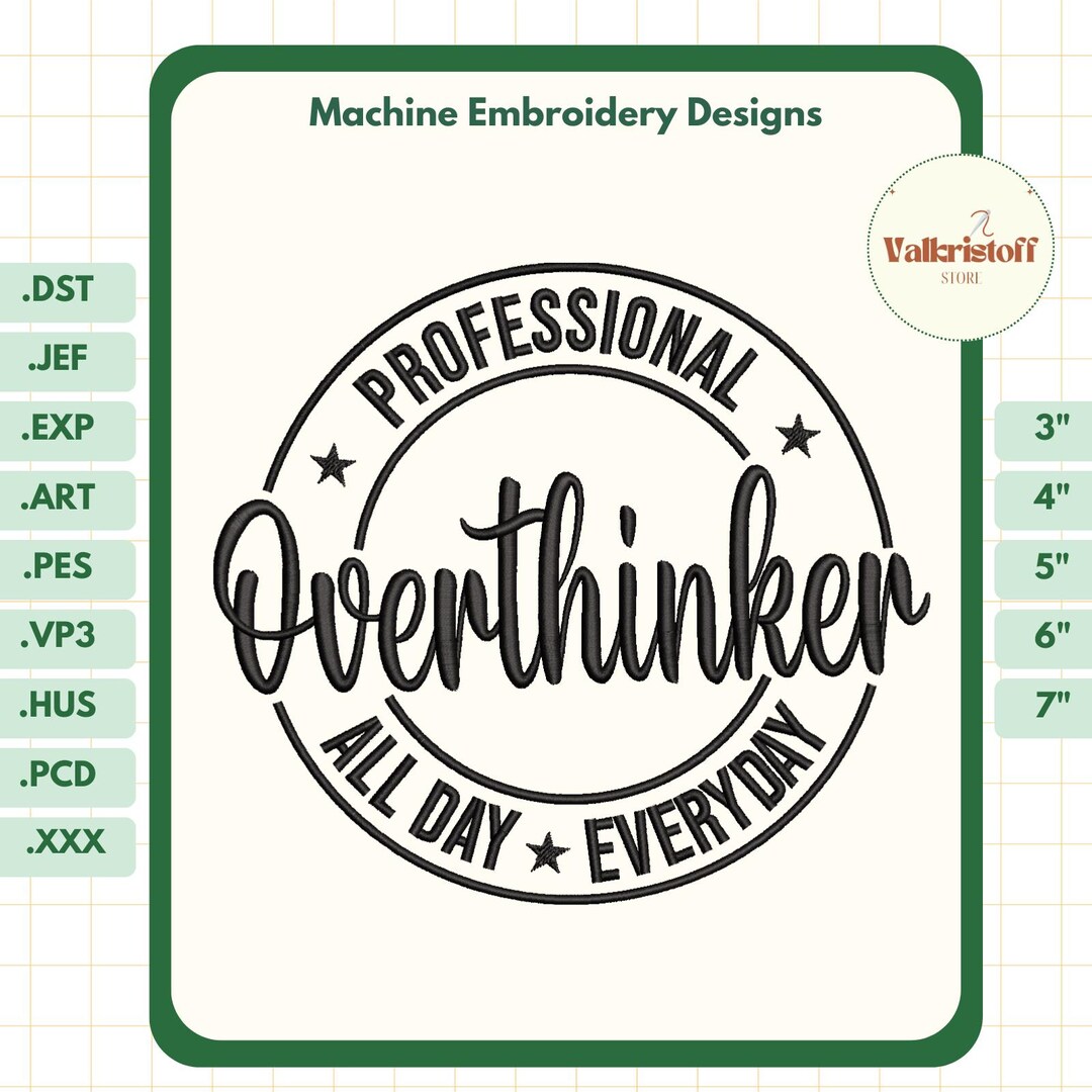 Professional Overthinker Embroidery Design, Embroidery Files, Y2k ...