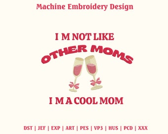 Cool Moms Embroidery Design, Cool Moms Club Embroidery File Instant Download, Mom Embroidery, Mama Embroidery, Mother Day Embroidery