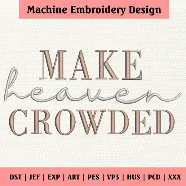 MAKE HEAVEN CROWDED Embroidery Baseball Cap: LIGHT PINK