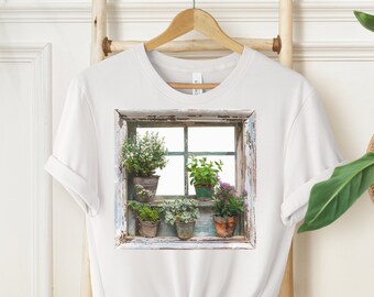 Botanical graphic tees, Gardening t-shirts, Floral prints, Garden themed tops,  Plant lover tees, Flower clothing, Botany prints