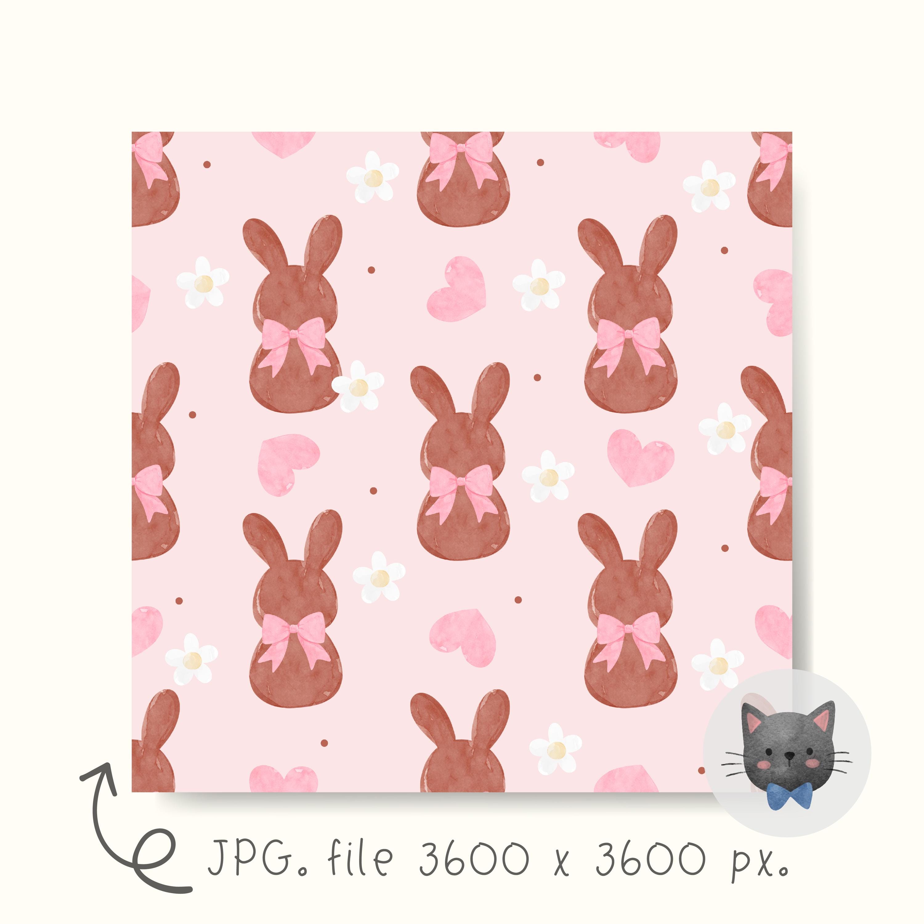 Easter Chocolate Bunny Bows Pattern Coquette Easter Seamless Bunny Bow ...