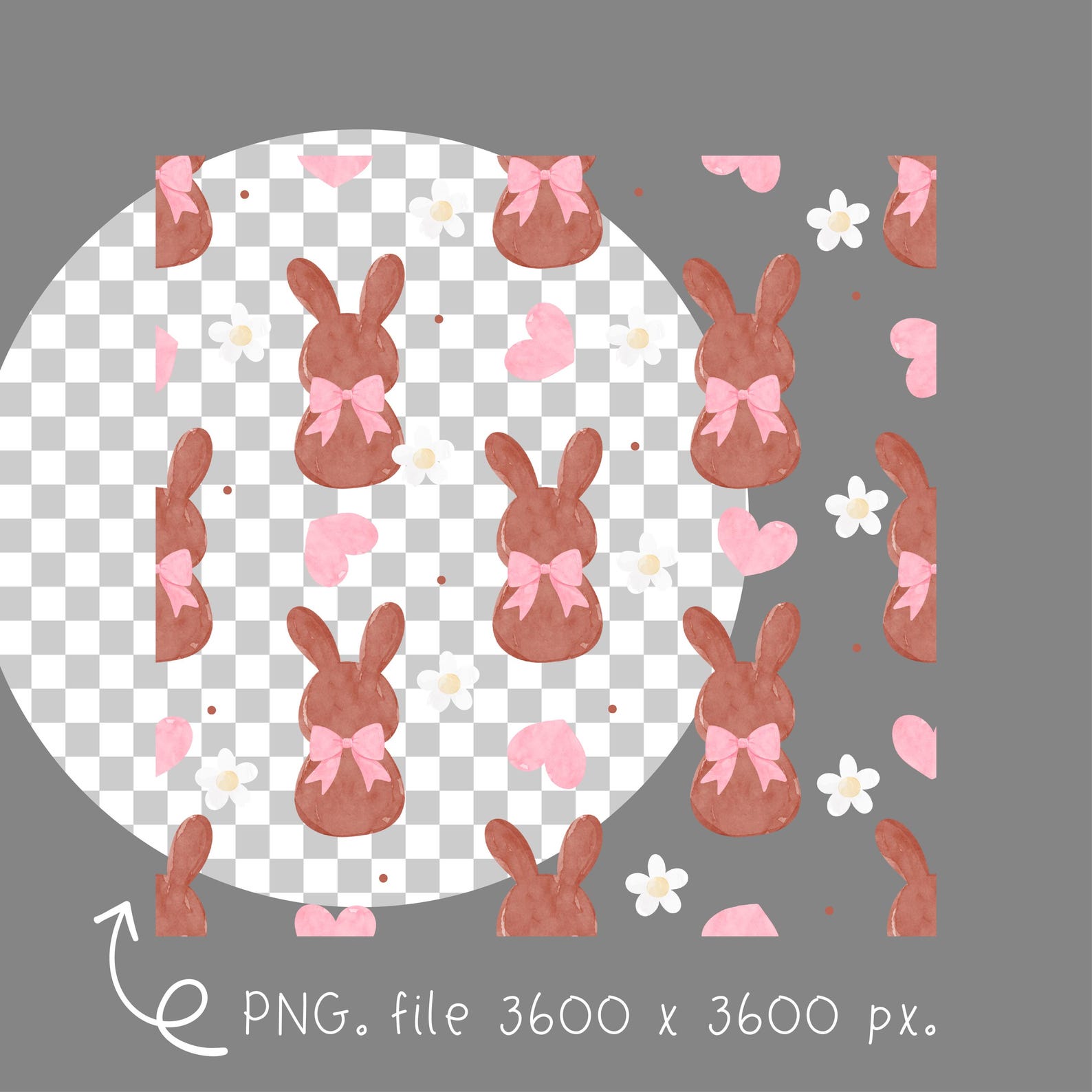 Easter Chocolate Bunny Bows Pattern Coquette Easter Seamless Bunny Bow ...