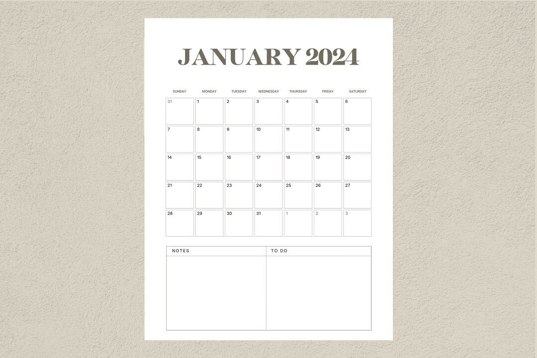 2024 Monthly Planner| Minimalist Printable Calendar 2024| Printable and ...