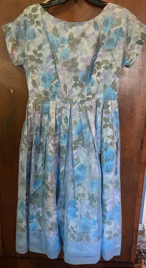 Vintage blue floral spring dress