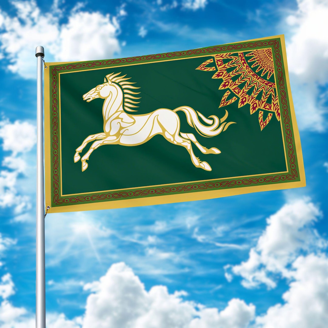 Rohan Horse Flag, Rohan Flag, Middle-earth Flag, Flag for Outdoor Use ...
