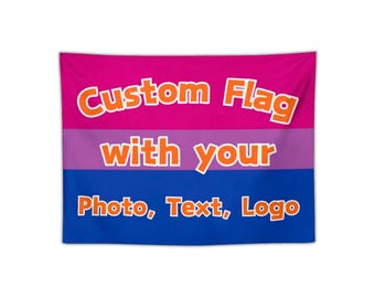 Custom Bisexual Pride Flag Tapestry, Custom Bi Pride Flag, Custom Bi Flag, Custom Flag Tapestry, Bisexual Gifts, Pride Month Flag Gift