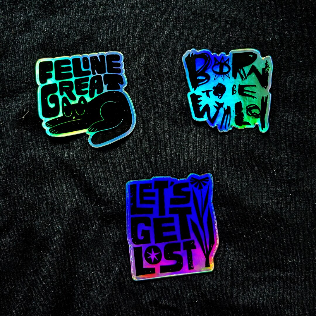 Holographic 2x2 Stickers - Etsy