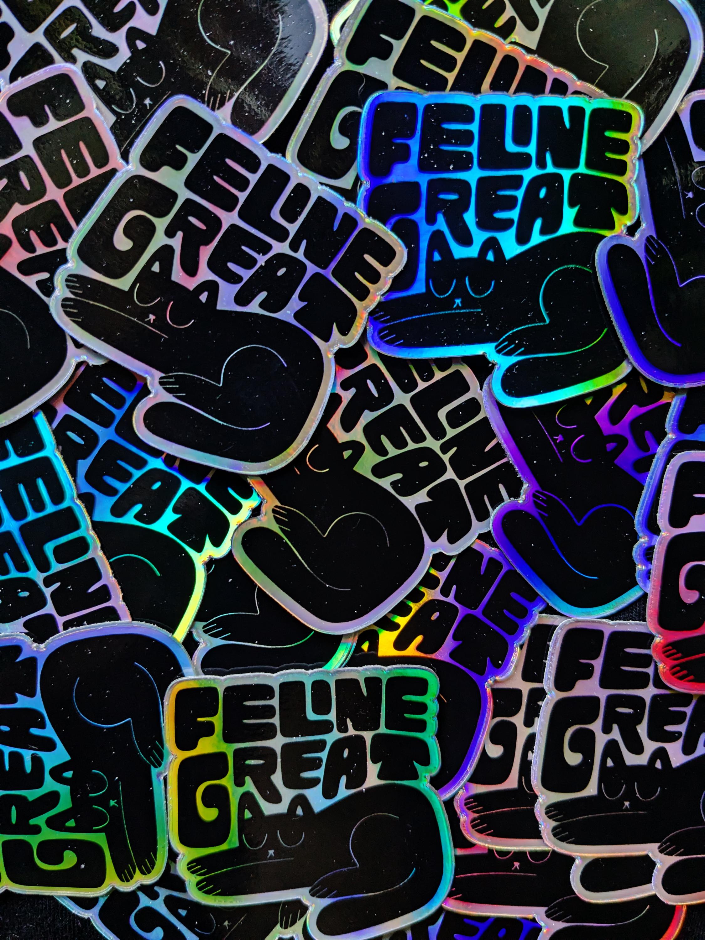 Holographic 2x2 Stickers - Etsy