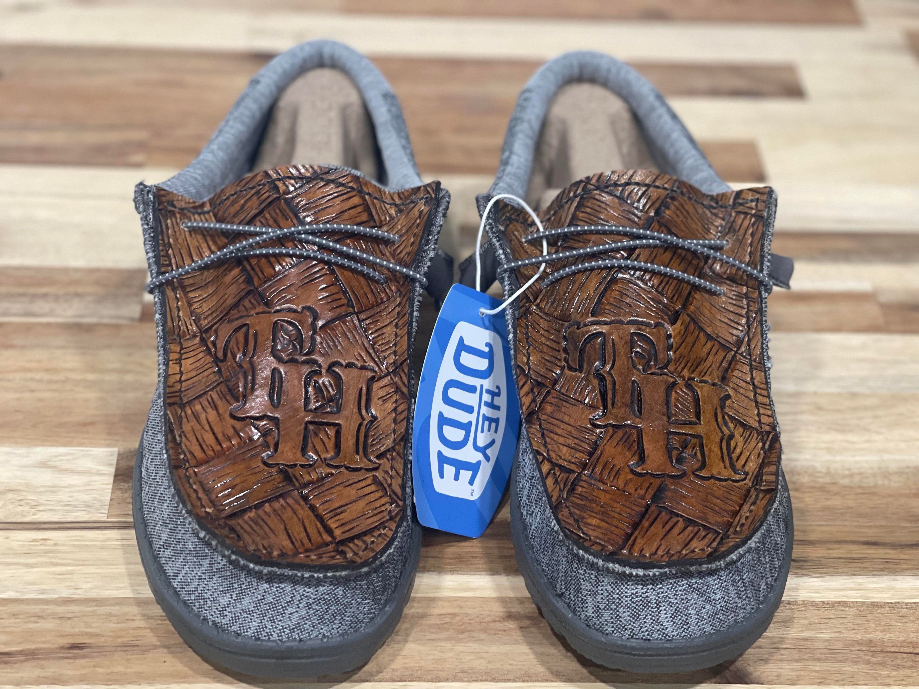 Tooled Leather on Authentic Hey Dude Shoes: Custom Western  display picture 1
