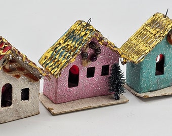 Collection Of 5 Mini Christmas Putz Houses