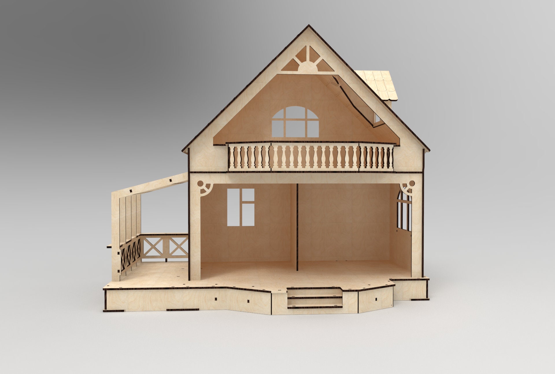 Doll House Dxf File for Laser CNC SVG Plan Laser Cut File Digital Files ...