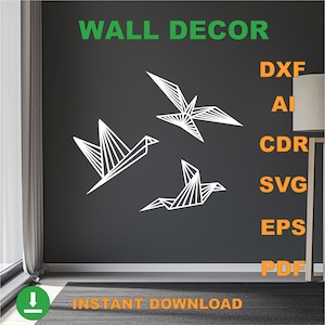 Bird  Wall Panel  art svg,dxf, EPS,AI Wall art dxf Laser Cut files Glowforge files