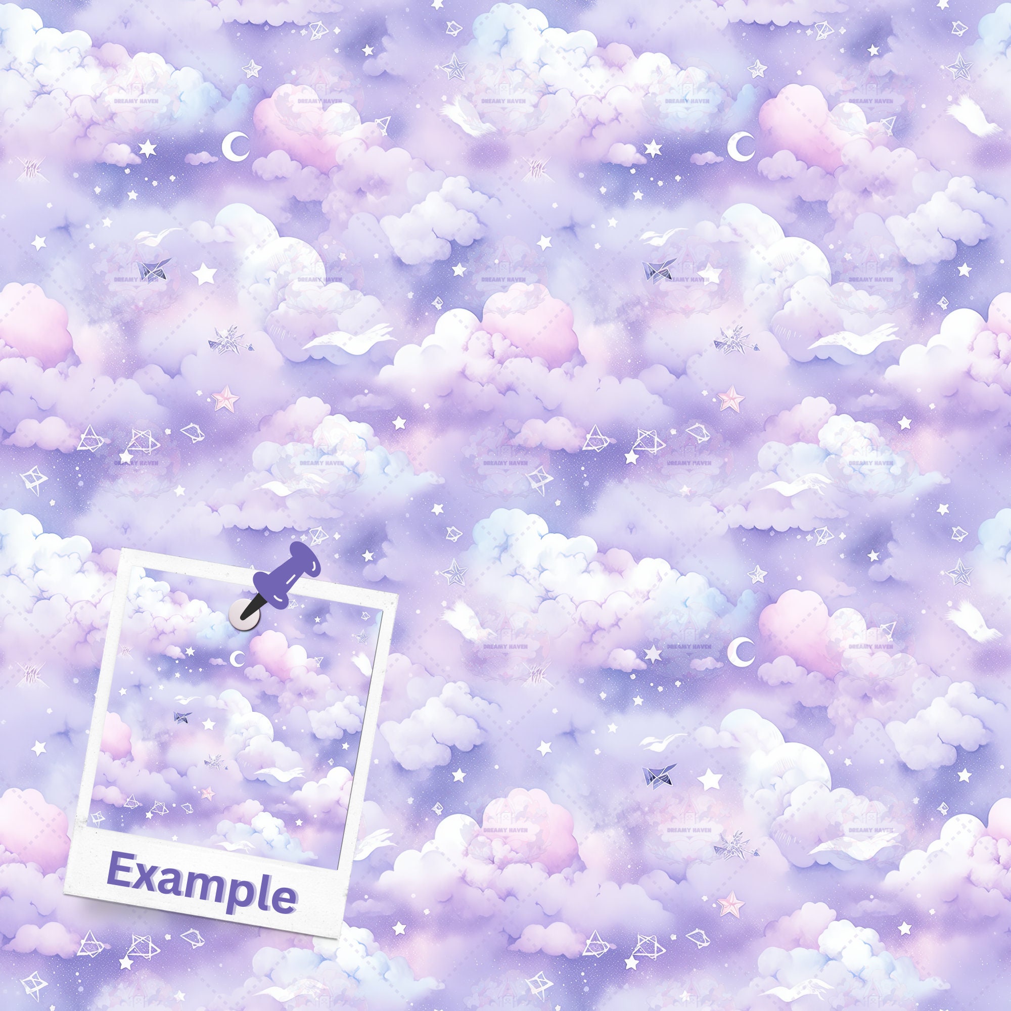 16 Watercolor Clouds Seamless Pattern - Scrapbook Papers - Digital ...