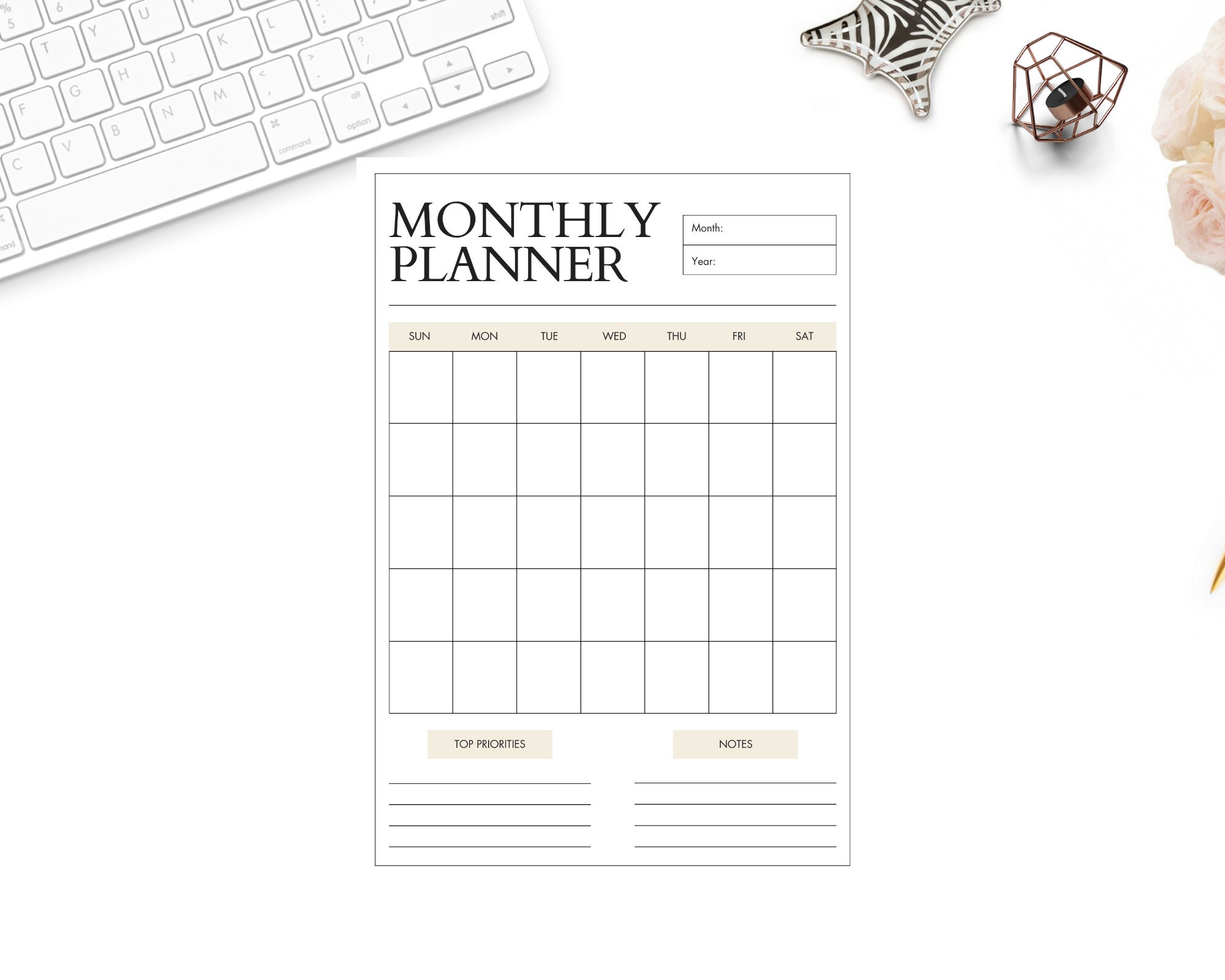 Ultimate Printable Monthly Planner Organize, Plan, Achieve Designed for ...
