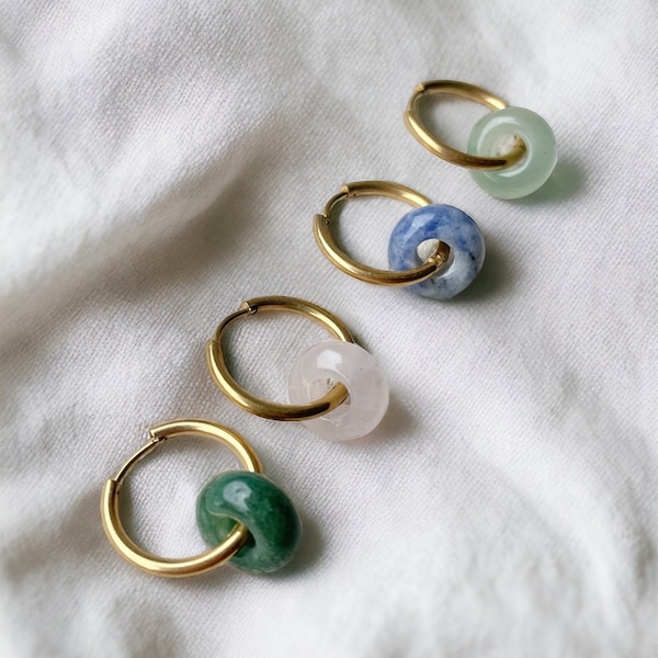 Natural stone pendants - hanging earrings