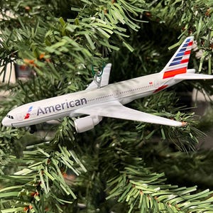 American Airlines Plane Christmas Ornament