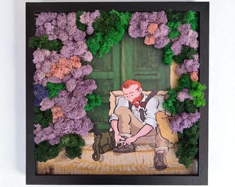 3D-muurkunst met bewaarde mos | Biofiel decor, onderhoudsvrij woonwandpaneel | Aangepast groen, cadeau kantoor thuisaccent