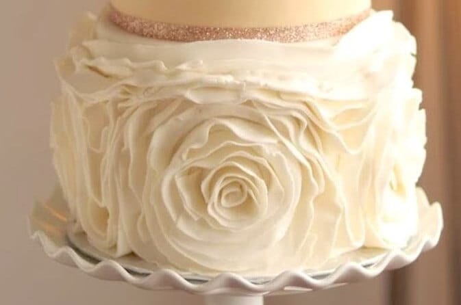 Faux Elegant 2 Tire Ruffle Wedding Cake. - Etsy