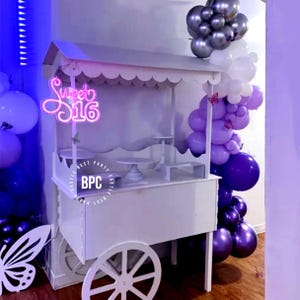 誕生日の飾り、キャンディカート、ケーキのディスプレイ、スイーツカート