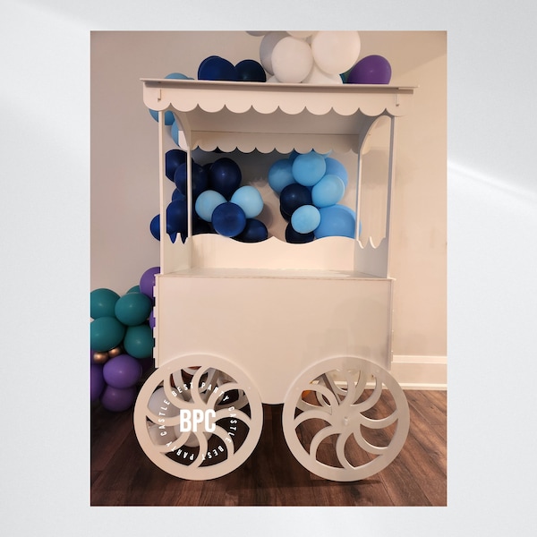 4 wheels Candy Cart for Wedding and Birthday decorations, Party Cart, Vendor Display