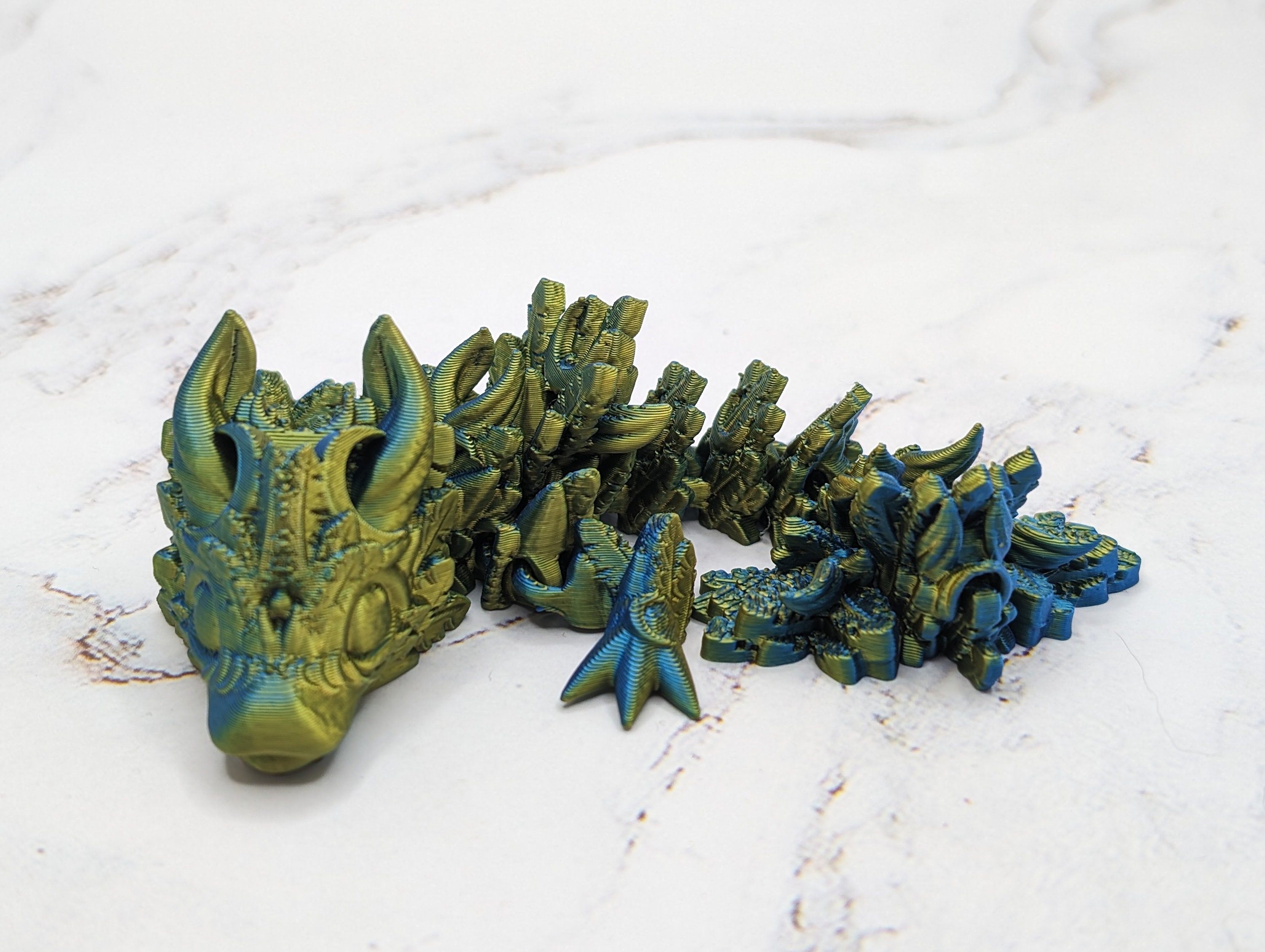 Baby Crystal Dragon, Articulated 3D printed Crystal Dragon