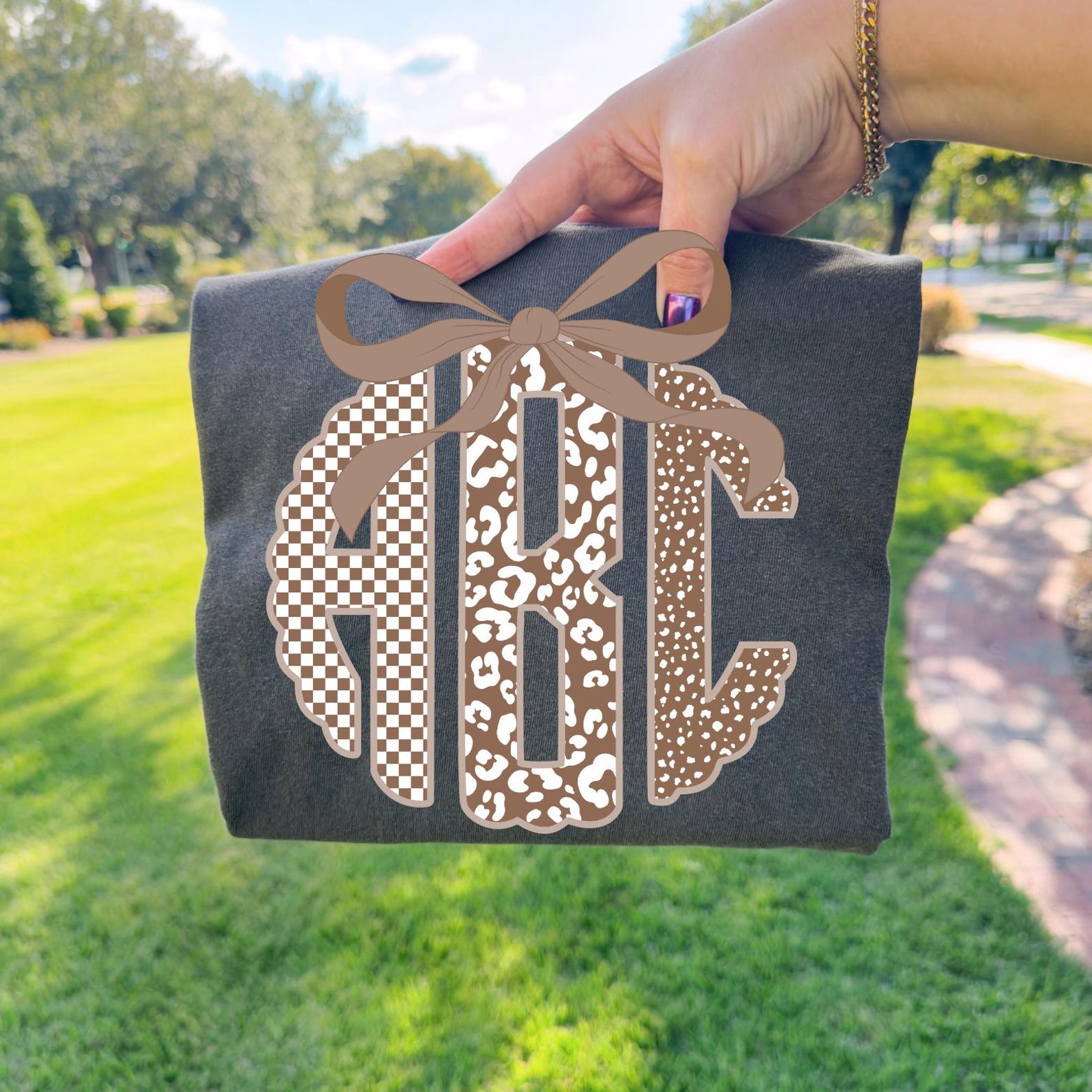 Preppy Neutral Monogram PNG - Etsy