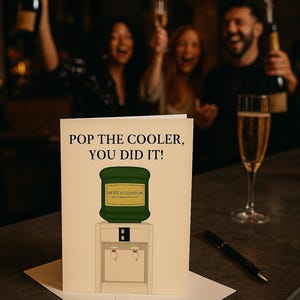 Lustige Champagner Grußkarte | Druckbare Feier Karte | Pop the Cooler Glückwunschkarte | Digitales Office Pun A4 Download