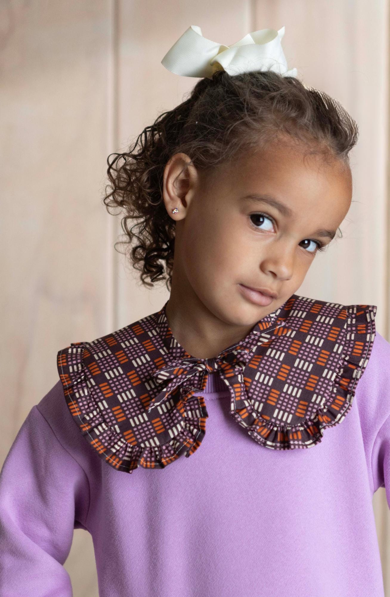 Handmade Peter Pan Ruffle Edge Tie-Front Detachable Collar in Cotton