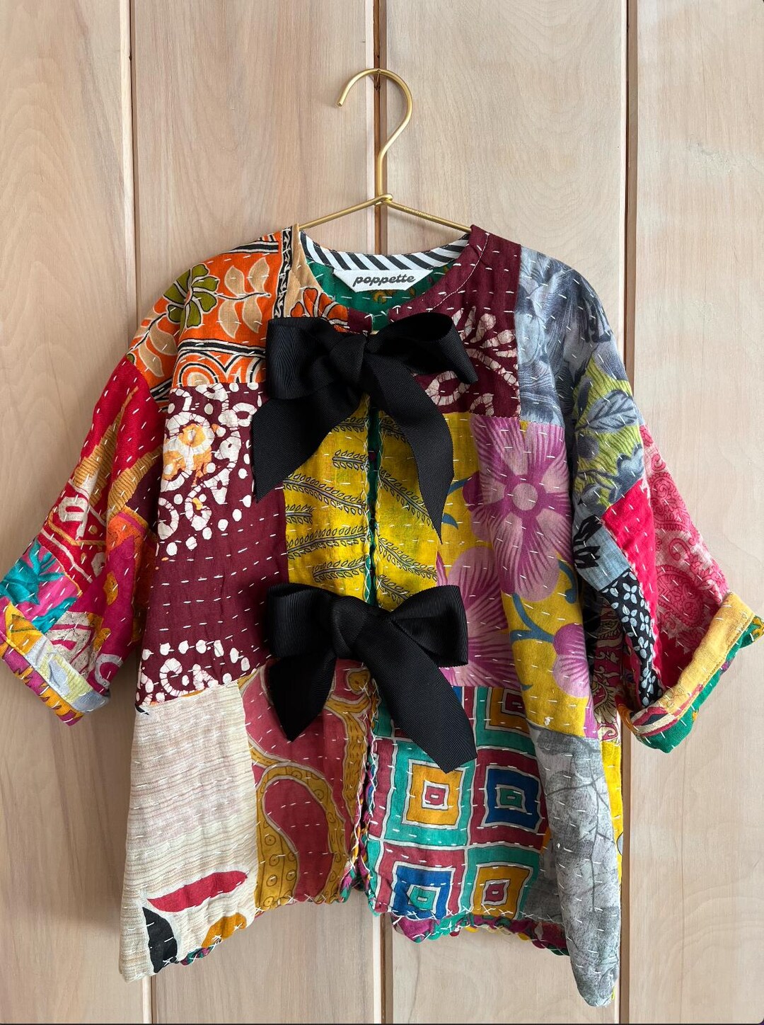 Inaya | Retro Hand-Drawn Circle Design Quilted Jacket main image 1