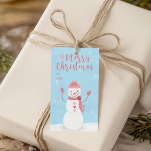 Christmas Gift Tag, Snowman Gift Tag, Christmas Favor, Christmas Printable, Present Tag, Printable Gift Tag