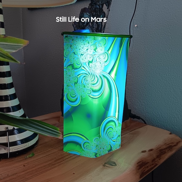 Groovy Fractal Table Lamp Psychedelic Disco Lamp Funky Trippy Retro Lamp Modern Lamp Tie Dye Lamp