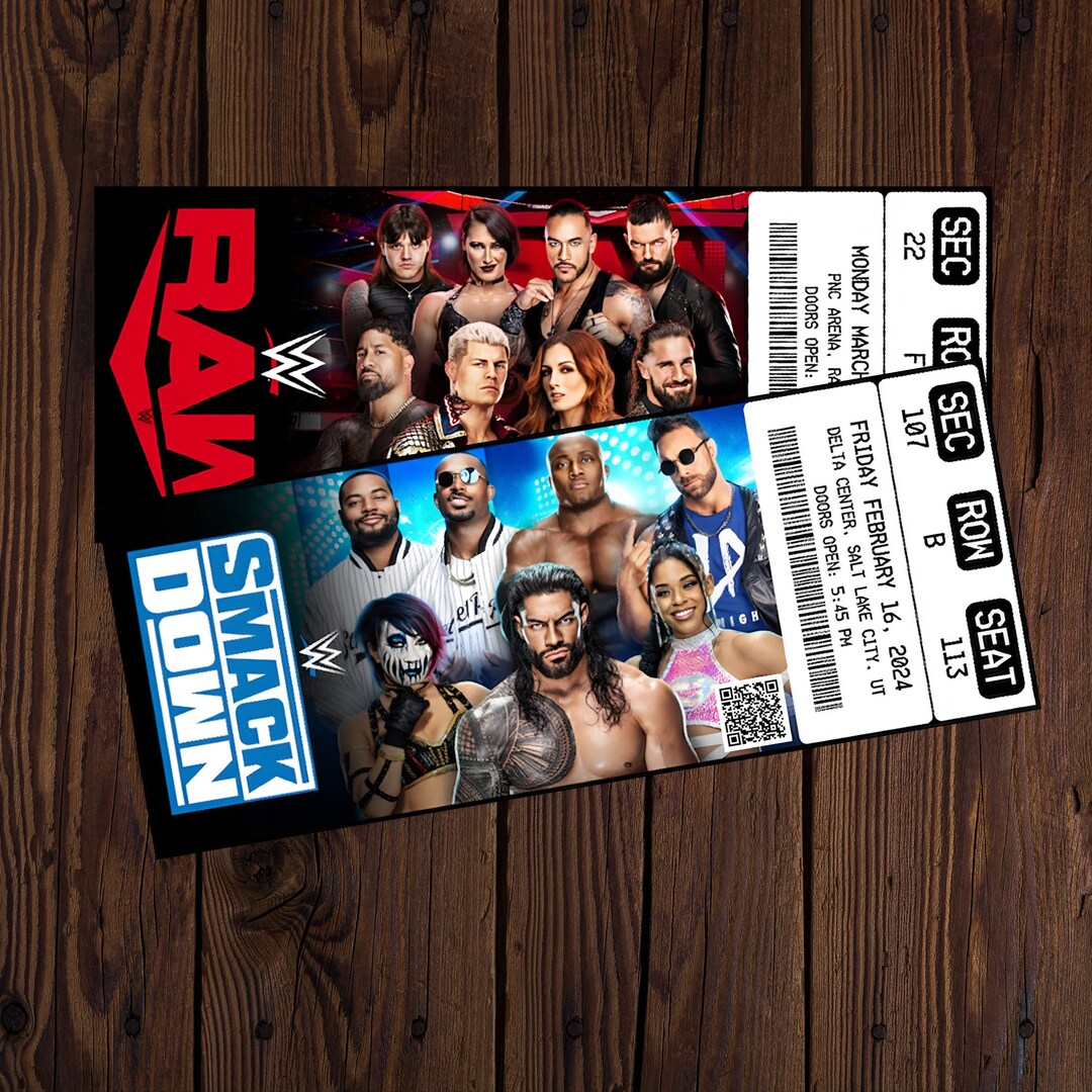 2025 Wrestling Show Pass WWE Ticket RAW Ticket Smackdown Etsy
