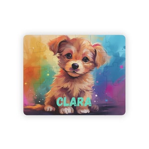 Personalisierte Welpen Puzzle, personalisierte Puzzle für Kinder, Puzzle für Mädchen, Puzzle für Jungen, personalisiertes Puzzle, Namen Puzzle, Kleinkind Puzzle