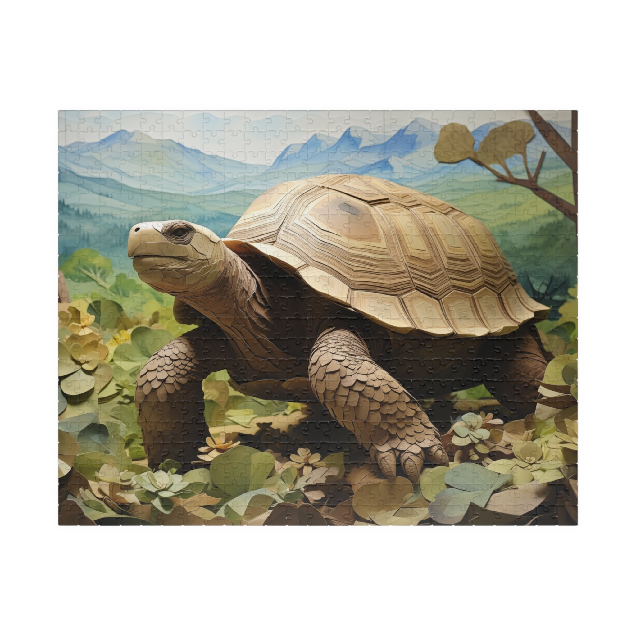 Puzzle acquerello effetto 3D tartaruga delle Galapagos (110, 252