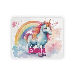 Personalized Unicorn Puzzle, Personalized Puzzle for Kids, Puzzle for girls, Personalized Puzzle, Watercolor Puzzle