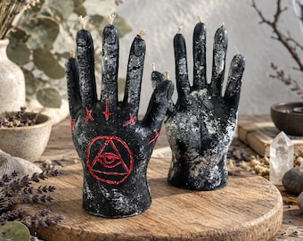 Mystical Hand of Glory Beeswax Candle – Ritual Tool for Occult Practices and Altar Decor