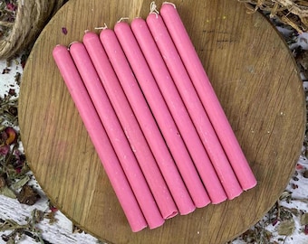Elegant Pink Beeswax Ritual Candles – 12 cm, (25 Pack) for Self-Care, Love, and Meditation Supplies for Serenity and Harmony