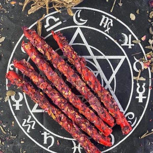 Set of 3 Herbal Love Spell Candle – Beeswax Twisted Candle for Romantic Magic and Passionate Love