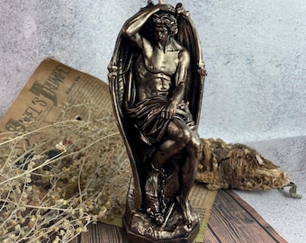 Vela Lucifer de bronce para rituales, meditación e iluminación espiritual. Cera de abeja mística artesanal.