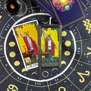 Vela de tarot del mago: cera negra empoderadora para rituales, manifestación y crecimiento espiritual