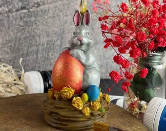 Handmade Beeswax Easter Bunny Candle: Festive Spring Decor & Unique Gift for Home Celebrations