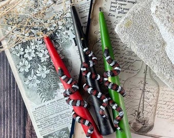 Powerful Snake Candles – Serpent Ritual Candle for Protection spell, Transformation and Altar Decor