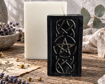 Elegant Square Pentagram Silicone Mold – Premium Craft Tool for Unique Gothic Candles and Spiritual Decor