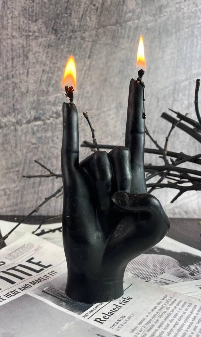 Statement candle adding drama to a wedding or event setting